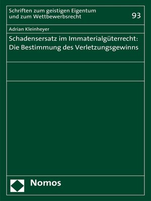 cover image of Schadensersatz im Immaterialgüterrecht